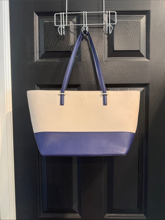 kate spade Handbags - kate spade Cream and Blue Colorblock Leather Tote